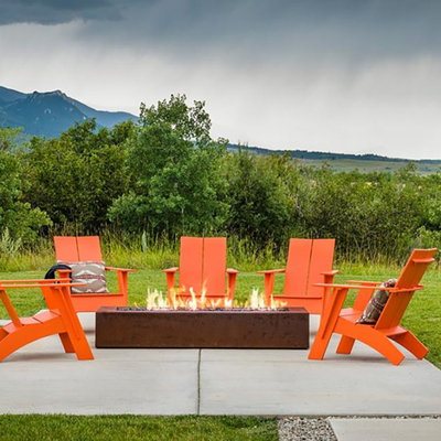 Gaz Propan Isıtma Corten Çelik Ateş Çukuru 1200 X 600 X 320mm Avlu Dekorasyonu