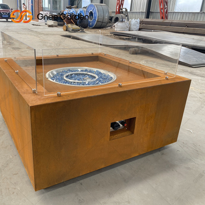 Masa Üstü Çelik Ateş Çukurları Açık Veranda Isıtıcı Corten Çelik Ateş Çukuru