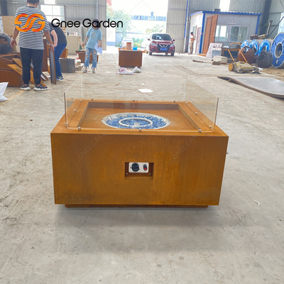 Masa Üstü Çelik Ateş Çukurları Açık Veranda Isıtıcı Corten Çelik Ateş Çukuru
