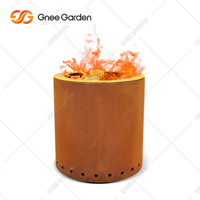Corten Çelik Ateş Çukuru Açık Hava Corten Çelik Ateş Çukuru Paslı Odun Yanan