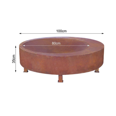 Odun Yanan Büyük Ayrışma Çelik Ateş Çukuru Açık Yangın Kasesi 600mm-1500mm