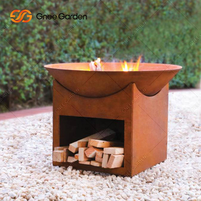 Bahçe Dekorasyonu İçin 56cm Lazer Kesim Yuvarlak Corten Ateş Çukuru