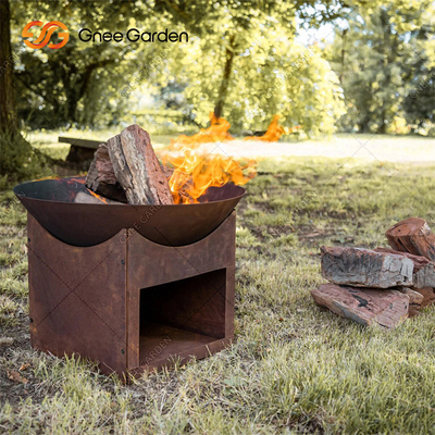 Bahçe Dekorasyonu İçin 56cm Lazer Kesim Yuvarlak Corten Ateş Çukuru