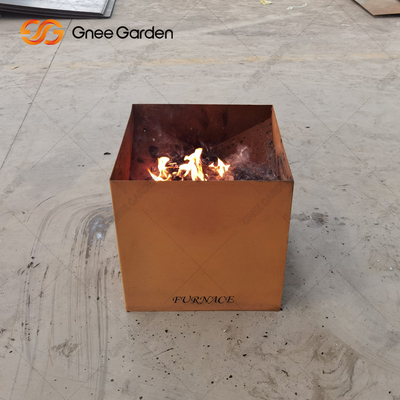 Veranda Bahçe Açık Kamp Corten Çelik Pas Ateş Çukuru Odun Yanan 3mm Kalın