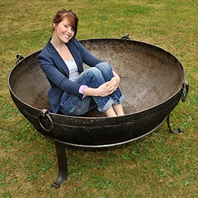 Açık Korozyon Malzemesi Corten Çelik Metal Ateş Çukuru Odun Yanan Siyah 60-150cm
