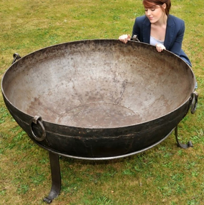 Açık Korozyon Malzemesi Corten Çelik Metal Ateş Çukuru Odun Yanan Siyah 60-150cm