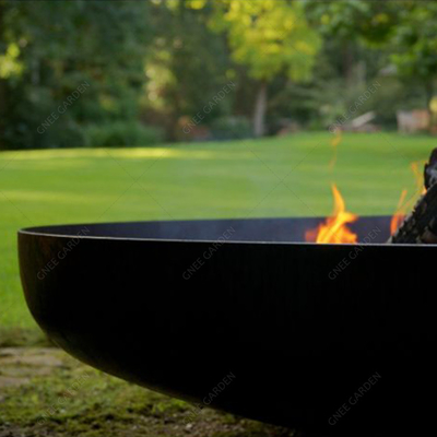 Açık Korozyon Malzemesi Corten Çelik Metal Ateş Çukuru Odun Yanan Siyah 60-150cm