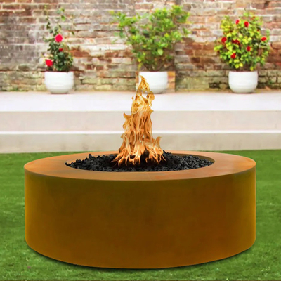 900mm Ön Paslanmış Corten Çelik Ateş Çukuru Yuvarlak Dış Bahçe
