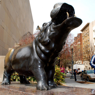 175cm Hippo Açık Bronz Heykel Bahçe Dekoru Sanatı Nefis