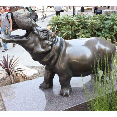 175cm Hippo Açık Bronz Heykel Bahçe Dekoru Sanatı Nefis