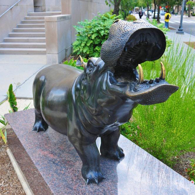 175cm Hippo Açık Bronz Heykel Bahçe Dekoru Sanatı Nefis