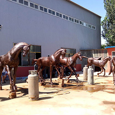 El Oyma At Gerçekçi Açık Bronz Heykel Bahçe Dekorasyonu