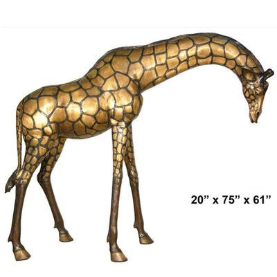 H130cm Gerçekçi Bronz Zürafa Heykel Büyük Bronz Bahçe Heykelleri Dekoratif