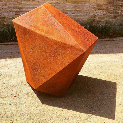 Soyut Düzensiz Geometrik Corten Çelik Heykel Metal Yard Heykelleri