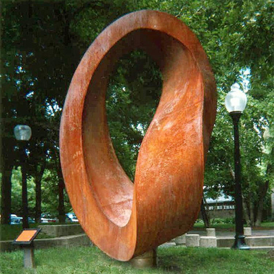 Modern Soyut Halka Rustik Soyut Corten Çelik Heykel Büyük Metal Heykeller