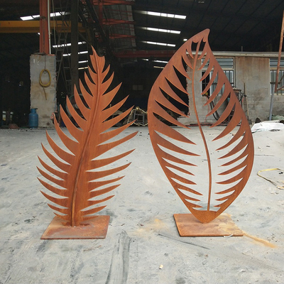Bahçe Manzarası Corten Çelik Heykel Kaktüs Metal Yard Sanat Doğal Paslı