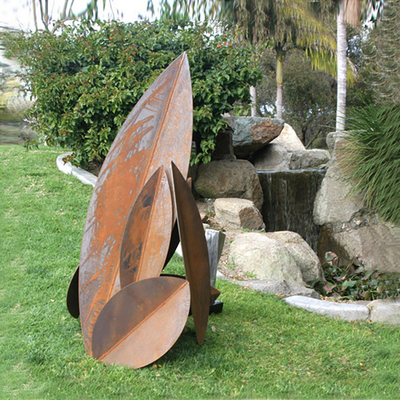 Bahçe Manzarası Corten Çelik Heykel Kaktüs Metal Yard Sanat Doğal Paslı