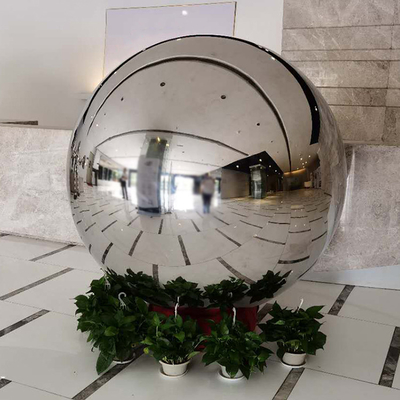 H250cm Küre Bahçe Ayna Heykel Metal Modern Heykel Dış Mekan