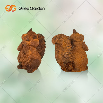 OEM ODM Açık Metal Heykel Sincap Bahçe Süsleme El Yapımı