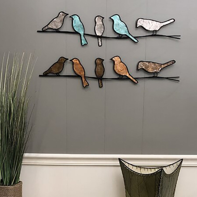 Gnee Garden 6&quot; Yükseklik Çağdaş Metal Kuş Duvar Heykeli İç Mekan