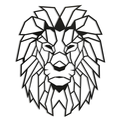 Rustik Kabin İçin Estetik Metal Aslan Kafası Duvar Sanatı17.5x24 İnç